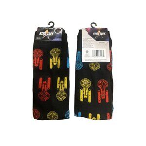 1 x Pair Star Trek Crew Socks Men's (6-12 Shoe Size) Starship Enterprise Black